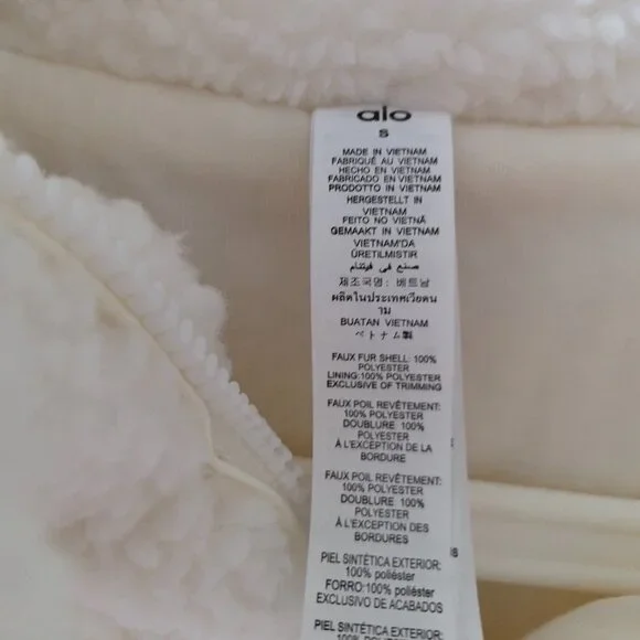 Alo Yoga Foxy Sherpa Jacket Women's Color White - Picture 5 of 7